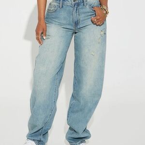 FASHION NOVA non-stretch baggy jeans